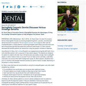 cosmetic dentist in springfield, invisalign, dr. olson